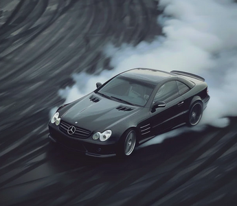 R230 Mercedes SL drifting with wide angle kit