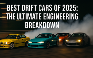 lineup of best 2025 drift cars on racetrack
