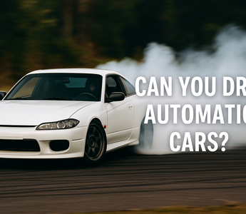 an automatic s15 nissan silvia drifting on a drift track