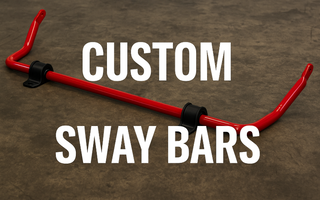 custom red sway bar on concrete floor