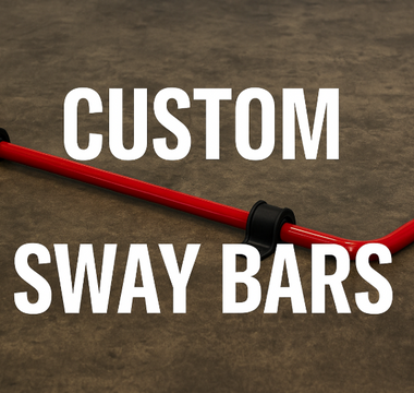 custom red sway bar on concrete floor
