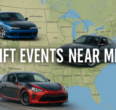 Map of USA with drift events on each part of the map 