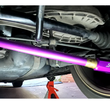 purple anodized BMW E46 control arms